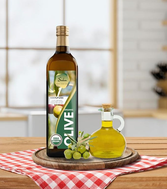 Aceite de oliva virgen extra orgánico prensado en frío sin refinar -16 fl.oz