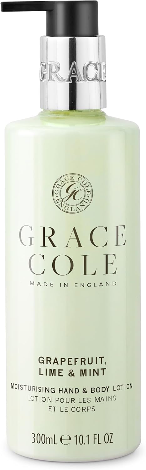 Grace Cole Grapefruit Lime & Mint Fragrance Cleansing Hand & Body Lotion 300Ml - Essential Oils - Vegan And Cruelty Free, No Sls Or Parabens - Made In England