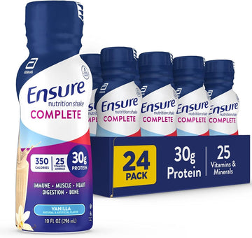 Ensure COMPLETE Vanilla Nutritional Shake | Complete, Balanced Meal Replacement | Ready To Drink | 30g Protein, 27 Vitamins & Minerals | 10 fl oz -24 Pack