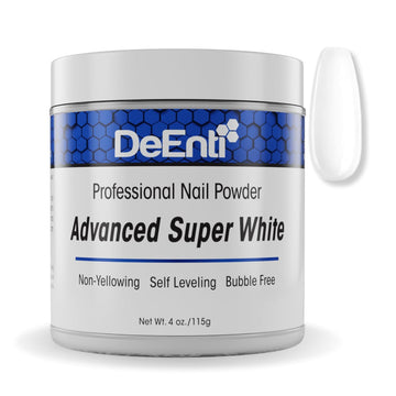 Deenti Acrylic Nail Powder, 4Oz Bright White Acrylic Powder Dip For Nails, Long Lasting Salon Quality, Bubble Free Professional Nail Powder For Manicure Nail Art, Fake Nails, Nail Carving & Extensions