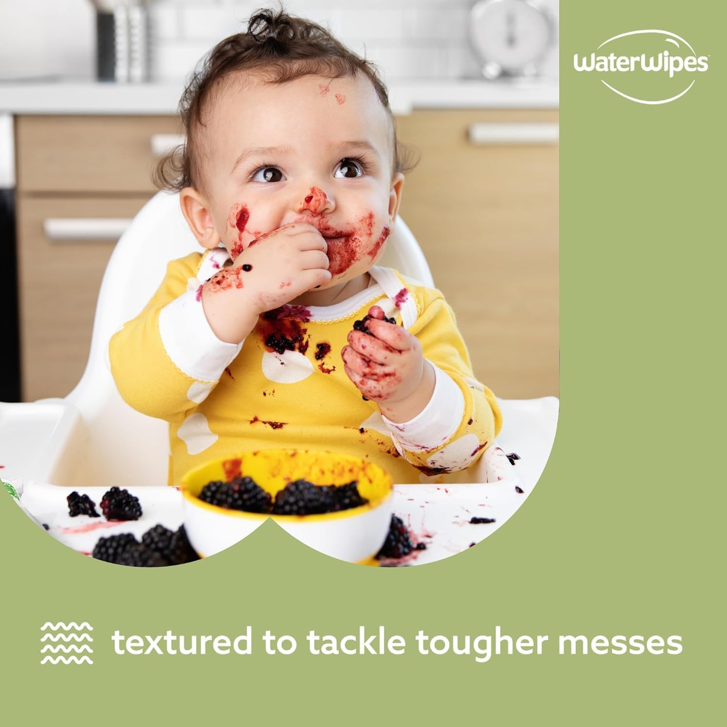 Waterwipes Plastic-Free Textured Clean, Toddler & Baby Wipes, 99.9% Water Based Wipes, Unscented & Hypoallergenic For Sensitive Skin, 60 Count (Pack Of 4), Packaging May Vary