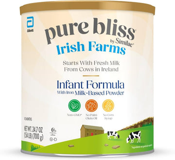 Pure Bliss Irish Farms Easy To Digest Baby Formula Non-Gmo Infant Formula 0-12 Months 24.7-Oz Powder Can