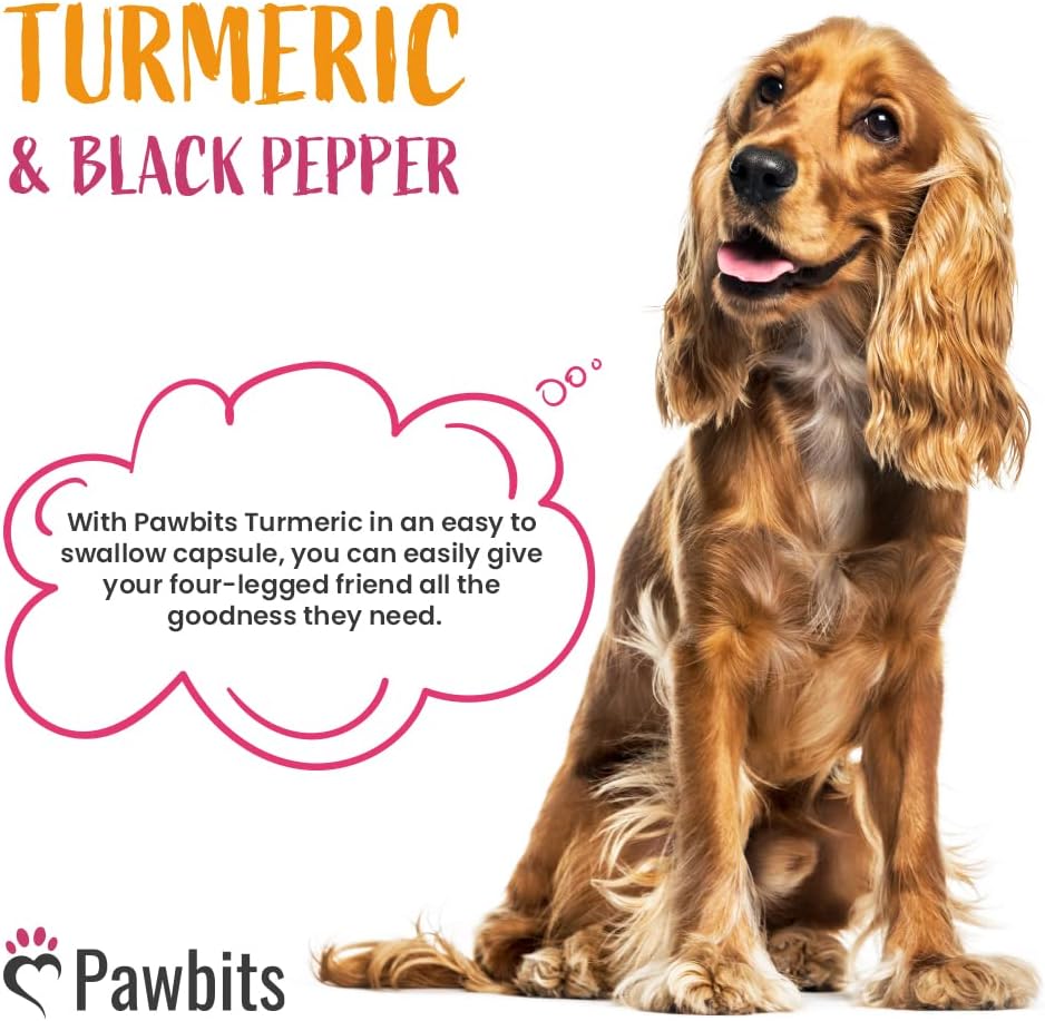 180 Turmeric for Dogs with Active Bioperine Black Pepper | Natural Premium Turmeric Curcumin Capsules suitable for Cats, Horses & Pets Powerful Antioxidant Supplement for Hip & Joints :Pet Supplies