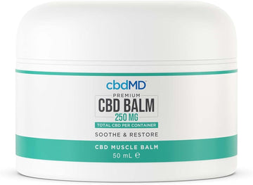 Cbdmd Muscle Balm 250Mg - 50Ml Cbd Balm, Hemp Cream For Muscles And Joints, Contains Shea Butter, Pomegranate Oil, And Blueberry Extract, May Help Relieve Itch, Aches, And Pains