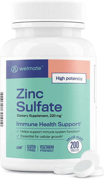 Welmate Zinc Sulfate 220Mg | Dietary Supplement | Immune Health Suppor