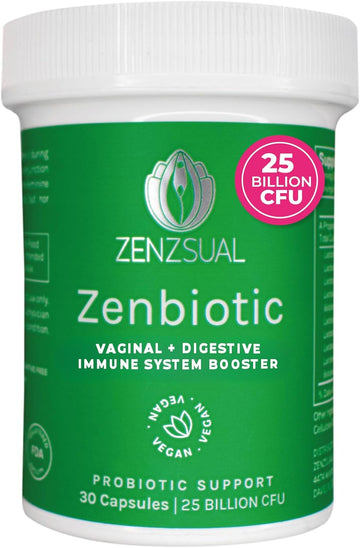 Zenzsual Zenbiotic Probiotics Support For Women – 25 Billion Cfu, Vaginal Health & Ph Balance Support, Odor & Yeast Control, Gut & Digestive Health, Urinary Comfort, Hormone Balance, 30 Vegan Capsules