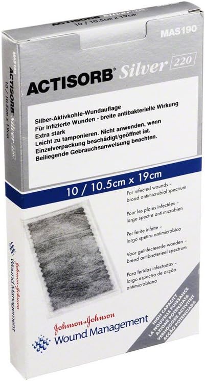 Actisorb 220 Silver Sterile Dressings 10.5 X 19 Cm Pack Of 10