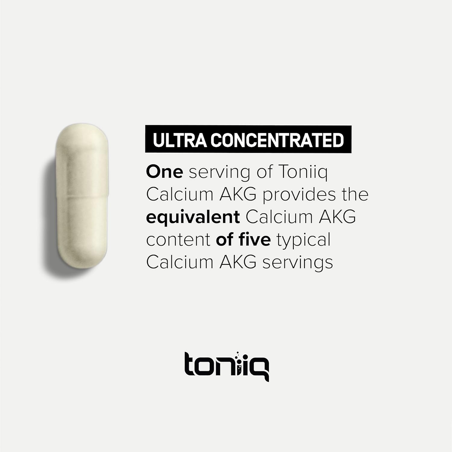 Toniiq 1800mg Ultra High Purity Ca AKG Supplement - 99%+ Highly Purified and Bioavailable Calcium Alpha-Ketoglutarate - Calcium AKG Longevity Supplement - 120 Ca-AKG Vegetarian Capsules : Health & Household