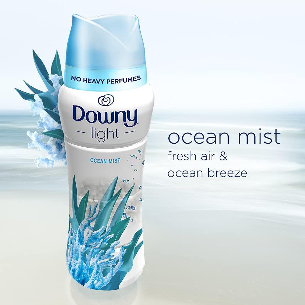 Downy Light In Wash Scent Booster Beads, Ocean Mist Scent, 24 Oz Laundry Beads With No Heavy Perfumes