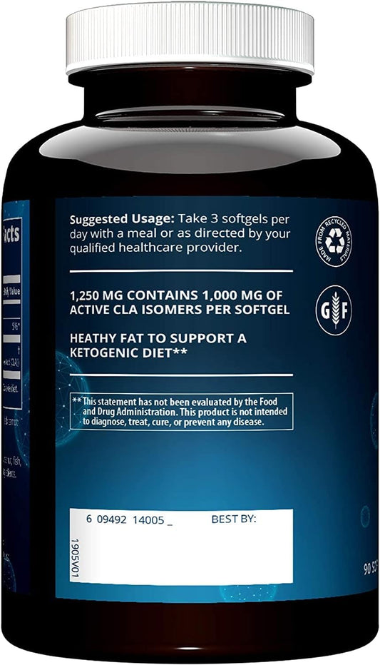 Mrm Nutrition Cla 1250 | Keto Friendly | 80% Cla High Potency | 1000Mg Cla Per Capsule | Healthy Fats | Gluten-Free | 30 Servings