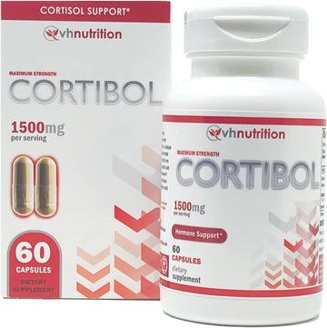 Vh Nutrition Cortibol | Cortisol Manager* Supplement | Maximum Strength Adrenal Support* For Men And Women | Rhodiola, Cordyceps, And Eleuthero | 60 Capsules