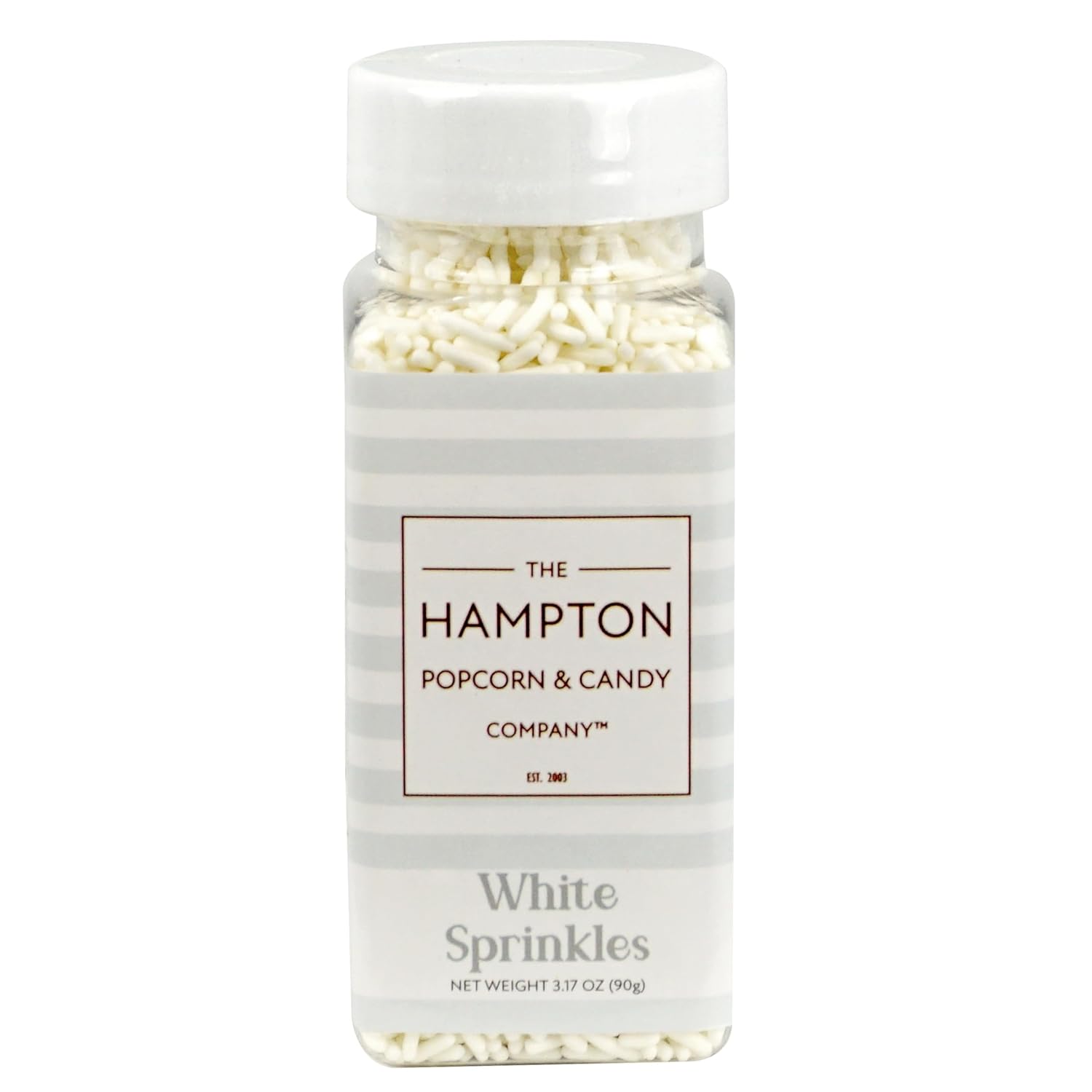 White Sprinkles Jimmies 3.17 Oz, Sprinkles For Cake Decorating, Cake Sprinkles, Sprinkles For Baking, Ice Cream & More, The Hampton Candy Company : Grocery & Gourmet Food