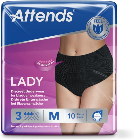 Attends Lady Discreet Underwear 3 M (Pack Of 10)