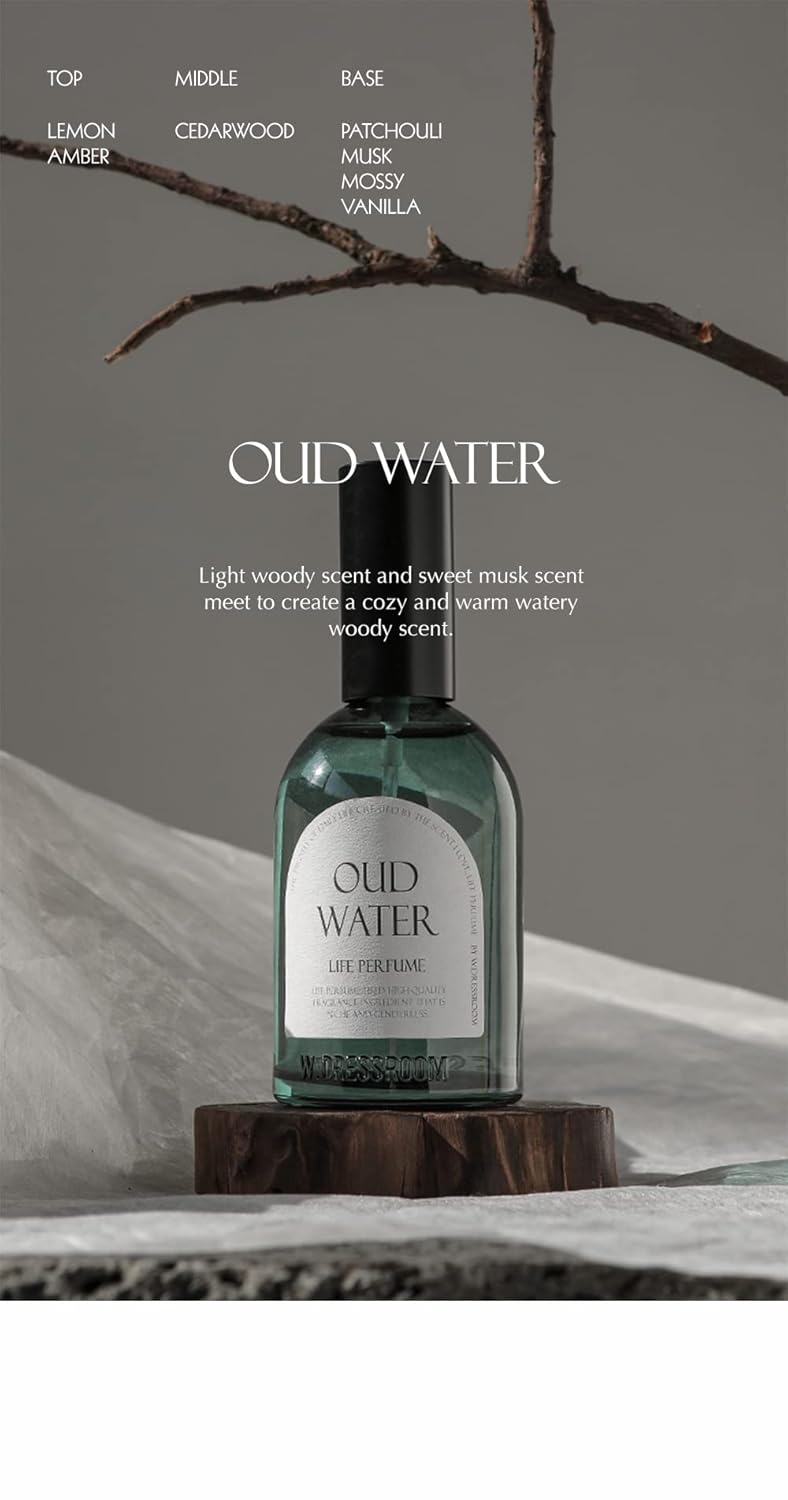 W.Dressroom Premium Natural Life Perfume (3.38 Fl Oz/100Ml) (Oud Water)