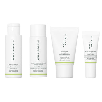 Well People Plant Power Skincare Starter Mini Set, Step-By-Step Skincare Kit For Cleansing, Hydrating, Exfoliating & Nourishing, Vegan & Cruelty-Free