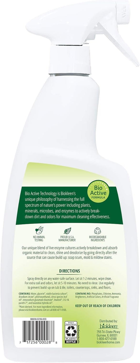 Biokleen Bac-Out Bathroom Cleaner - 32 Ounce -Eco-Friendly, Non-Toxic, Plant-Based, No Artificial Fragrance, Colors Or Preservatives