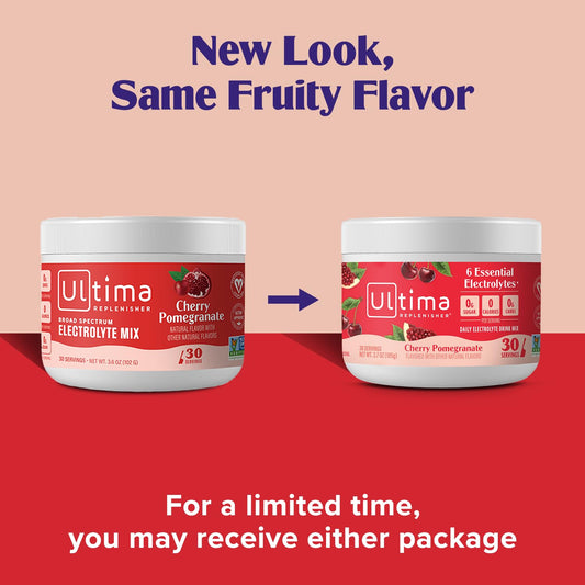 Ultima Replenisher Daily Electrolyte Drink Mix β Cherry Pomegranate, 30 Servings β Hydration Powder With 6 Electrolytes & Trace Minerals β Keto Friendly, Vegan, Non-Gmo & Sugar-Free Electrolyte Powder