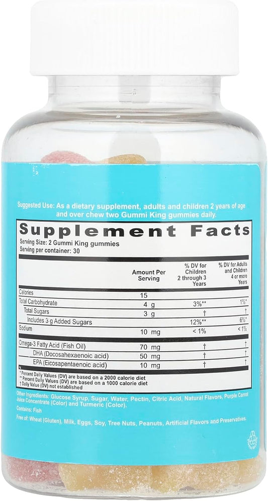 Dha Omega-3 Supplement, Lemon/Orange/Strawberry, 60 Count