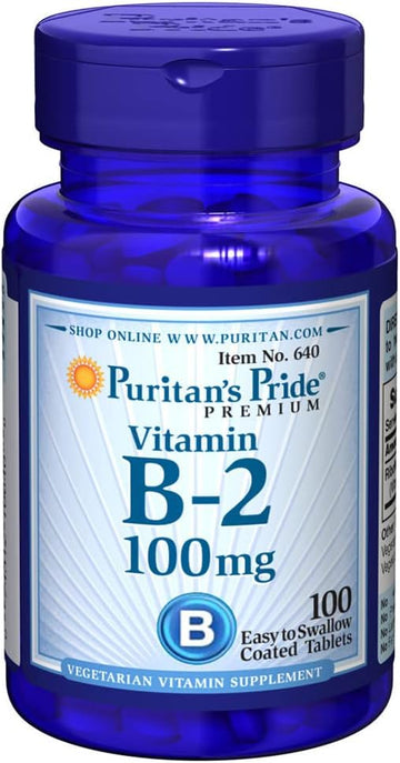 Puritan'S Pride Vitamin B-2 100 Mg Tablets, 100 Count