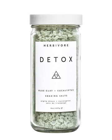 Herbivore Detox Soaking Bath Salts β Aromatherapeutic Blend Of Pacific Sea Salts, Detoxifying + Relaxing, Eucalyptus & Lavendar, Plant-Based, Vegan, Cruelty-Free, 8 Oz