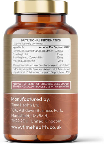 Lutein 10Mg - Meso-Zeaxanthin 10Mg - Zeaxanthin 2Mg – Micro-Encapsulated Formula – 100% Pure Natural Highly Bioavailable – Uk Manufactured (120 Capsule Pouch)