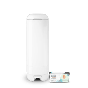 Diaper Genie Signature Pail Includes 1 Easy Roll Refill With 18 Bags | Holds Up To 846 Newborn-Sized Diapers Per Refill