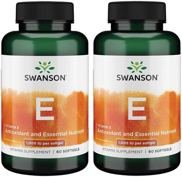 Swanson Vitamin E 1000 Iu 1000 Iu (450 Milligrams) 60 Sgels (2 Pack)