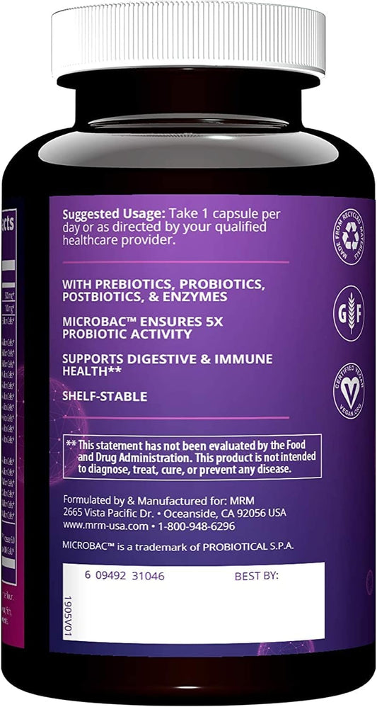 Mrm Nutrition Daily Probiotics | Intestinal + Immune Health | Prebiotics + Postbiotics | 5 Billion Cells | Good Bacteria For Gut Health| 16 Bacterial Strains | Shelf Stable | 30 Servings