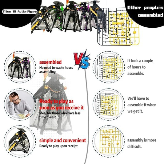 Assembly Completed Lucky 13 Action Figures, 3D Printed T13 Action Figure Multi-Jointed Movable, T13 Action Figure, Hand Painted Figure, Desktop Decorations Game Gifts