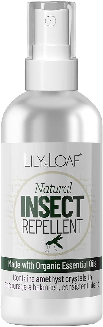 Lily & Loaf Natural Insect Repellent – Deet-Free Bug Spray With Amethyst, Essential Oils, Apricot & Jojoba Oil – Herbal Scent, Moisturising, Safe For Sensitive Skin
