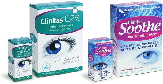 Clinitas 0.2% Soothe Eye Drops For Dry Eye. Suitable For Contact Lens Wearers And Preservative Free For The Relief Of Dry And Gritty Eyes 10Ml Multi Use Bottle