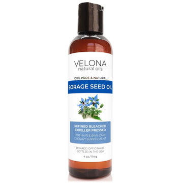 velona Borage Seed Oil 4 oz | 100% Pure and Natural Carrier Oil | Refined, Expeller pressed | Skin, Face, Body, Hair Care | Use Today - Enjoy Results