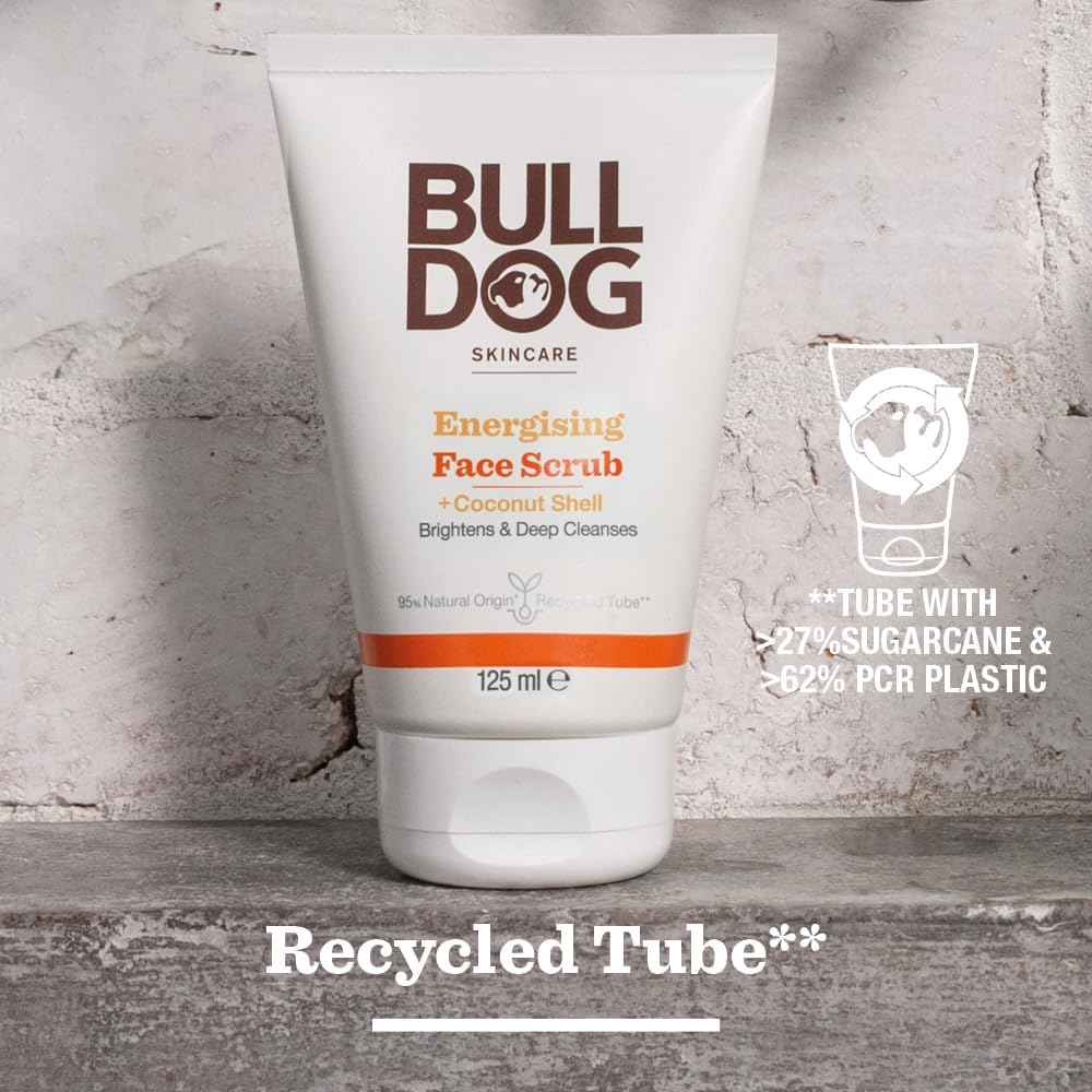BULLDOG SKINCARE - Energising Face Scrub For Men Exfoliating Coconut shell scrub 125 ml : Amazon.co.uk: Beauty