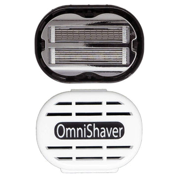 Premium Omnishaver With White Travel Case - The Fastest Way To Shave Head, Legs, Arms, Body | An Alternative To Disposable Shaving Razors Self Cleans & Strops During Use | Bald Head Shaver For Men