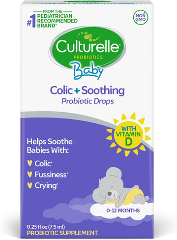Culturelle Probiotics for Babies, Colic plus Soothing Drops From Culturelle, Helps Soothe Colic, Fussiness and Crying in Babies 0-12 Months, 7.5ml drops, One Month's Supply
