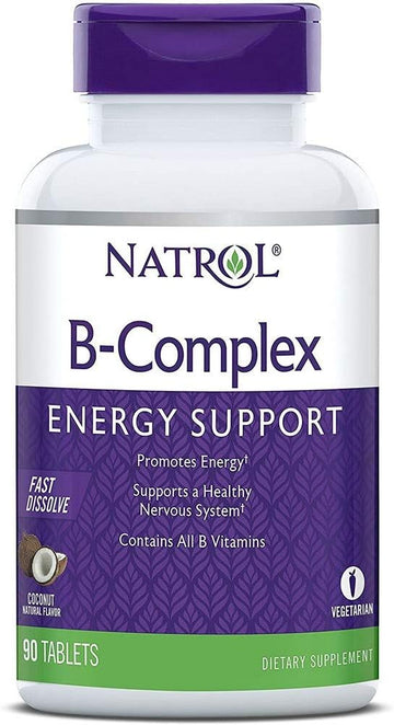 Natrol B-Complex Fast Dissolve Tablets, Coconut Avor, 90 Count (Pack Of 12)