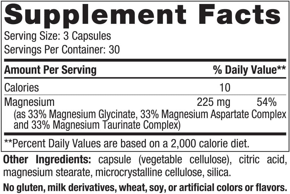 Nordic Naturals Magnesium Complex - 90 Capsules - 225 mg Magnesium - Brain & Heart Health, Mood, Energy, and Muscle Relaxation - Non-GMO, Vegan - 30 Servings