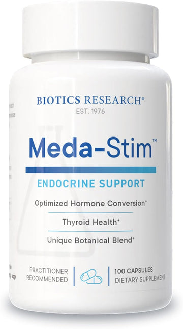 Biotics Research Meda Stim Support Endocrine Function, Nutritional Support For The Thyroid Gland, Healthy T3, T4, Thyroxine Levels, Metabolic Health, Contains Iodine, Selenium, Magnesium, 100 Capsules