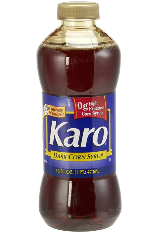 Karo Dark Corn Syrup, 16 Fluid Ounce Bottle, Gluten Free, With Karo Measuring Spoon