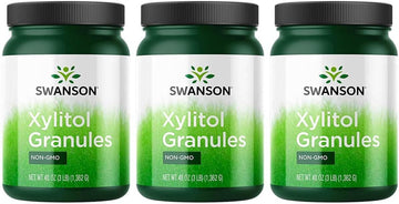 Swanson 100% Pure Non-Gmo Xylitol Granules 48 Ounce (3 Lbs) (1362 G) Granules (3 Pack)