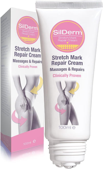 Silderm Stretch Mark Cream - 100Ml - Firming Stretch Mark Lotion For Body & Tummy - Stretch Mark Butter Balm For Men & Women - Butter Moisturiser - Natural Stretching Treatment
