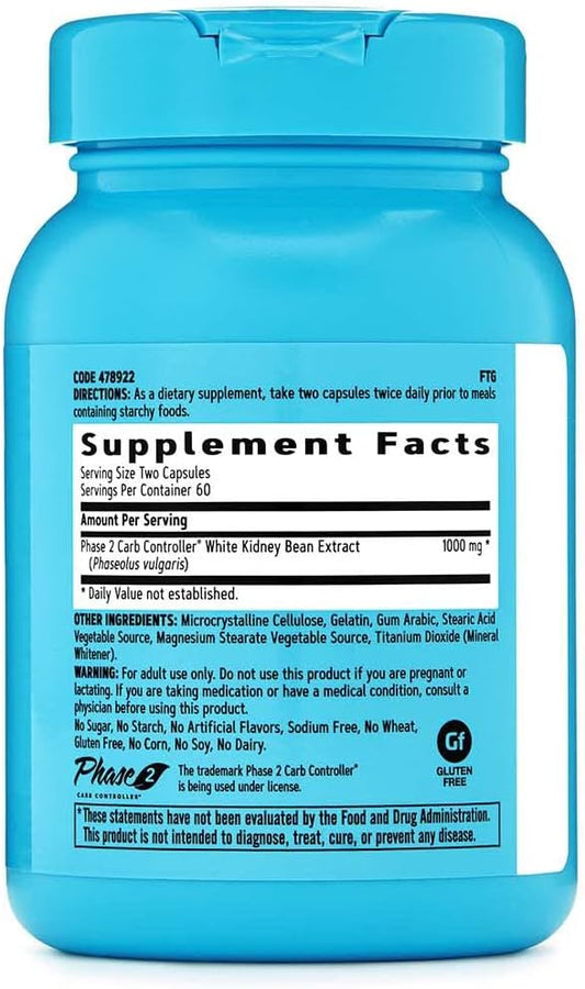 Gnc Total Lean Phase 2 Carb Controller, Decreases Calorie Impact From Carbohydrates, 120 Capsules