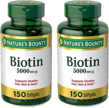Set Of 2 Nature'S Bounty® Biotin 5000 Mcg, 150 Softgels