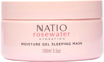 Natio Australia Rosewater Hydration Moisture Gel Sleeping Mask, 100 G - Nighttime Rosewater Face Cream - Face Moisturiser For Overnight Hydration