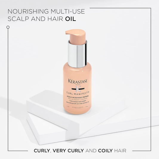 Kérastase Curl Manifesto, Nourishing Oil Styling And Finishing Treatment, For Curly Hair, With Manuka Honey And Ceramide, Huile Sublime Repair, 50 Ml