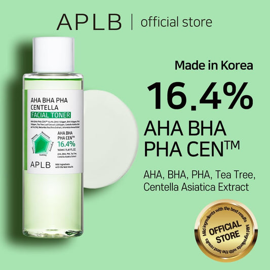 Aplb Aha Bha Pha Centella Facial Toner | Aha Bha Pha Cen⢠16.4% 5.41 Fl.Oz/Korean Skincare, Exfoliant, Replenishing Moisture, Revitalize For Gentle And Improve Skin Texture