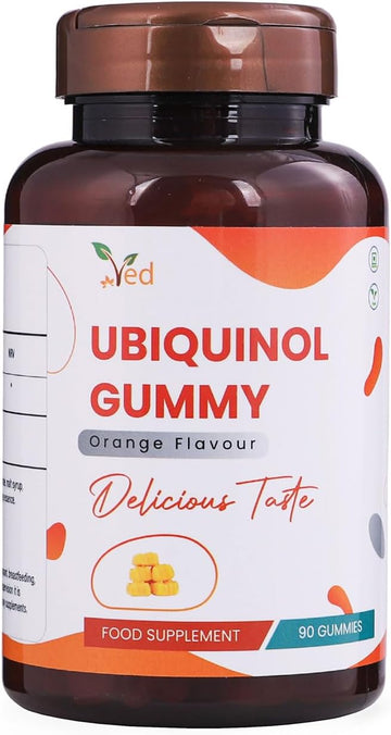 Ved Ubiquinol Gummy | Active Form Coq10 | High Absorption/Enhanced Bioactivity | Essential For Heart Health And Cellular Energy Production | 150 Mg, 90 Gummy
