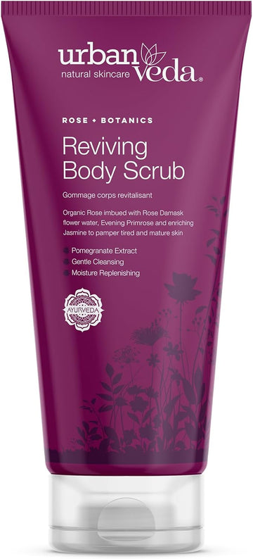 Urban Veda Reviving Body Scrub | Exfoliating Body Scrub For Mature Skin| Rosehip Oil, Pumice & Peach Body Exfoliator Scrub | Rejuvenating & Firming | Dead Skin Remover | Exfoliating Body Wash | 200 Ml