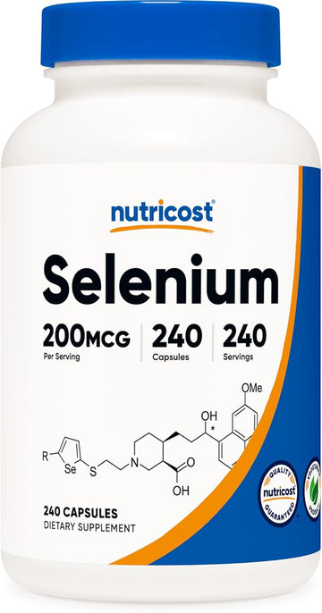 Nutricost Selenium 200mcg, 240 Vegetarian Capsules, Non-GMO, Gluten Free L-Selenomethionine