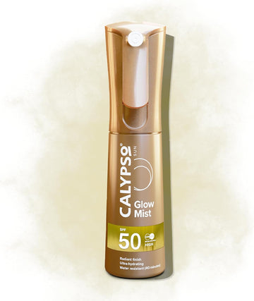 Calypso Glow Mist Spf50 | Radiant Skin Glow Finish, Protective Sun Spray, Water Resistant, Non Sticky Transparent Sunscreen, High Uva & Uvb Protection, 100Ml